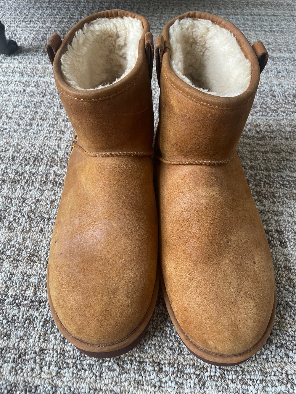 UGG Chestnut Men’s Short Suede Shearling Boots